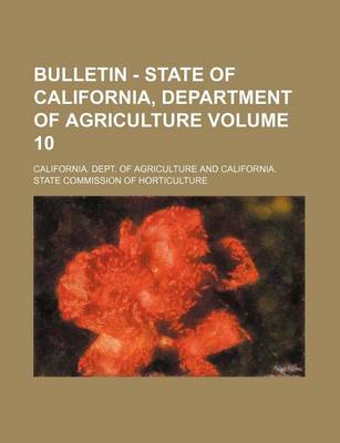 Book cover for Bulletin - State of California, Department of Agriculture Volume 10