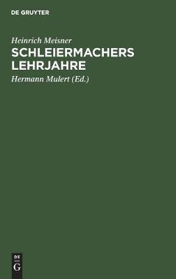 Book cover for Schleiermachers Lehrjahre