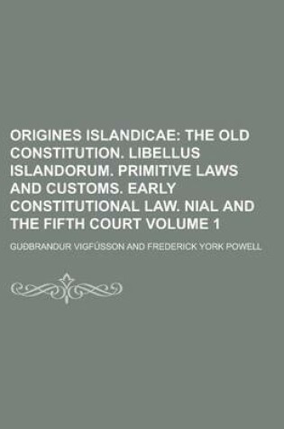 Cover of Origines Islandicae Volume 1