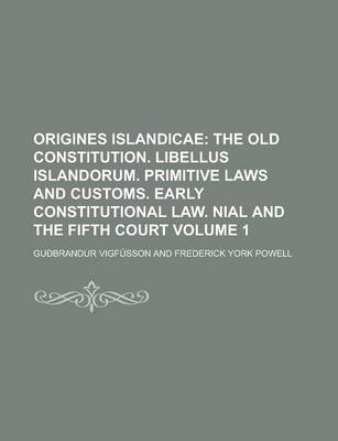 Book cover for Origines Islandicae Volume 1