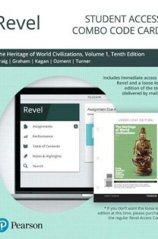 Cover of Revel for the Heritage of World Civilizations, Volume 1 -- Combo Access Card