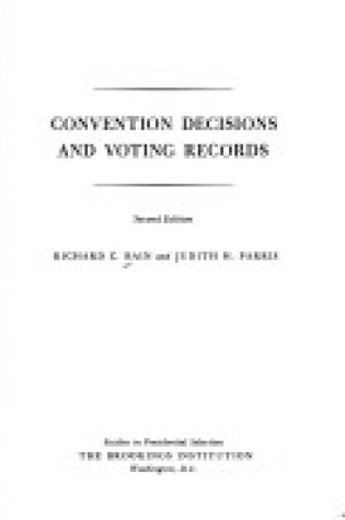 Cover of Convention Decisions and Voting Records