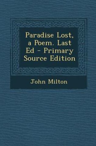 Cover of Paradise Lost, a Poem. Last Ed