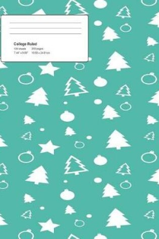 Cover of Christmas Green Composition College Ruled Book (7.44 x 9.69) 200 pages V10