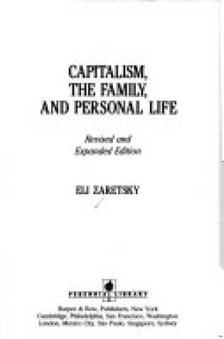 Cover of Capitalism, the Family, and Personal Life