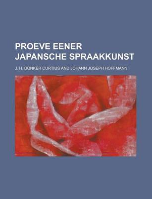 Book cover for Proeve Eener Japansche Spraakkunst