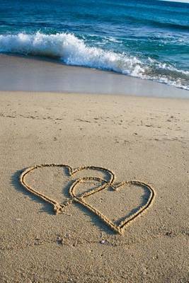 Book cover for Two Loving Hearts Drawn in the Sand at the Seashore Journal