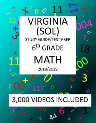 Book cover for 6th Grade VIRGINIA SOL, 2019 MATH, Test Prep