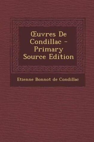 Cover of Uvres de Condillac