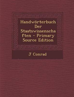 Book cover for Handworterbuch Der Staatswissenschaften