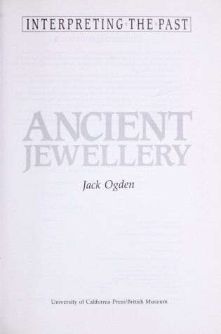 Cover of Ancient Jewellery