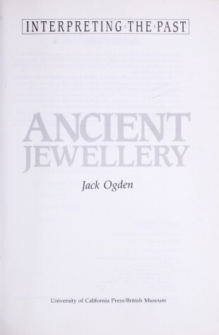 Book cover for Ancient Jewellery