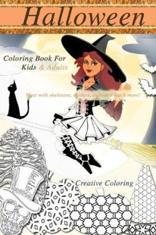 Cover of Halloween coloring book for kids and adults