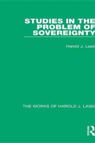 Cover of Studies in the Problem of Sovereignty (Works of Harold J. Laski)