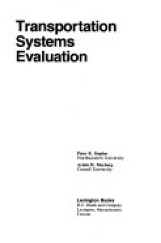 Cover of Transportation Systems Evaluation