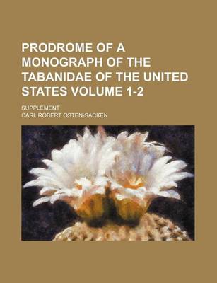 Book cover for Prodrome of a Monograph of the Tabanidae of the United States; Supplement Volume 1-2