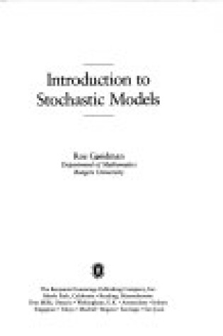 Cover of Introduction to Stochastic Models