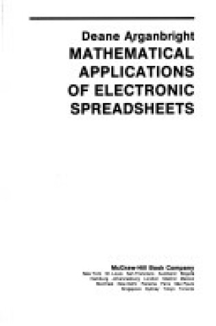 Cover of Mathematical Applications of Electronic Spreadsheets