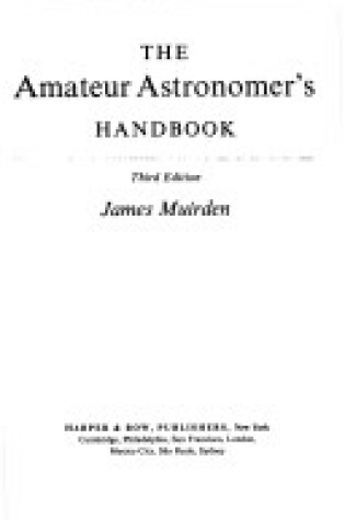 Cover of The Amateur Astronomer's Handbook