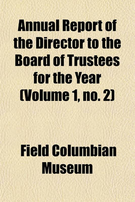 Cover of Annual Report of the Director to the Board of Trustees for the Year