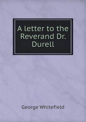 Book cover for A letter to the Reverand Dr. Durell