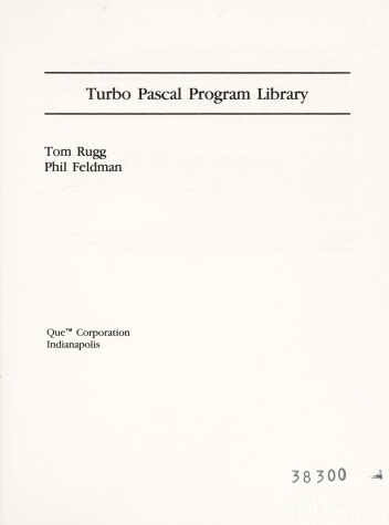 Book cover for Turbo PASCAL Programme Library