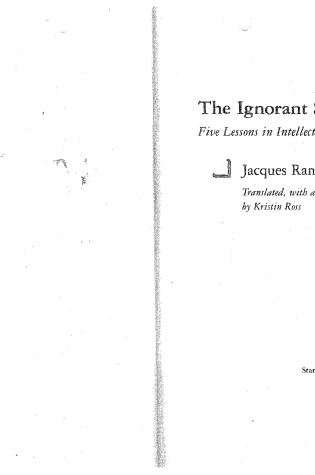 Cover of The Ignorant Schoolmaster