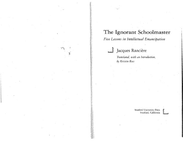 Book cover for The Ignorant Schoolmaster