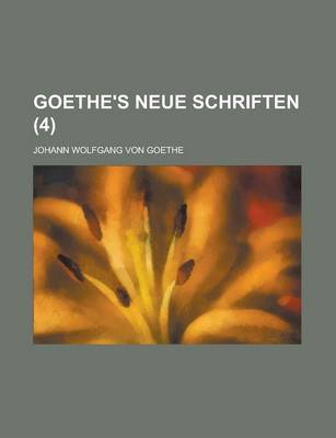 Book cover for Goethe's Neue Schriften (4)