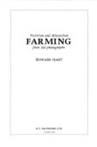 Cover of Victorian and Edwardian Farming