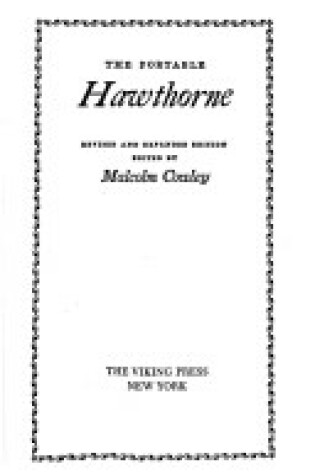 Cover of Hawthorne Nathaniel : Portable Hawthorne