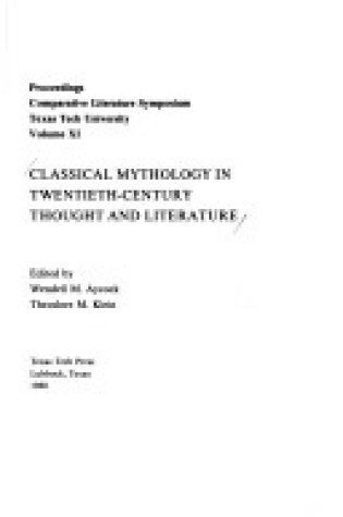 Cover of Classical Mythology in Twentieth-century Thought and Literature