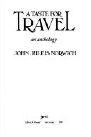 Cover of A Taste for Travel