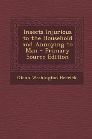 Cover of Insects Injurious to the Household and Annoying to Man - Primary Source Edition