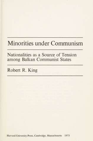 Cover of Minorities Under Communism