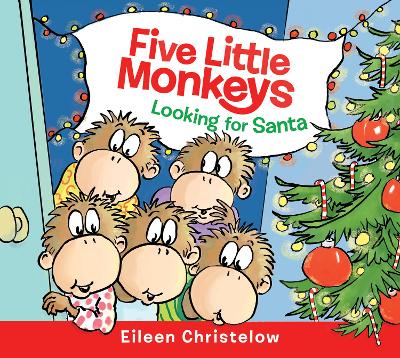 Book cover for Five Little Monkeys Looking for Santa Board Book
