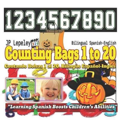 Book cover for Counting Bags 1 to 20. Bilingual Spanish-English