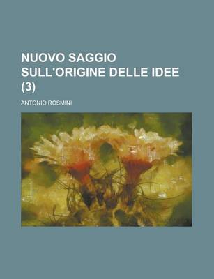 Book cover for Nuovo Saggio Sull'origine Delle Idee (3)