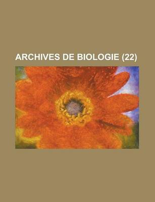 Book cover for Archives de Biologie (22)