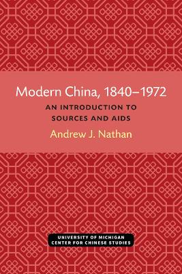 Book cover for Modern China, 1840-1972