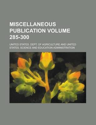 Book cover for Miscellaneous Publication Volume 285-300