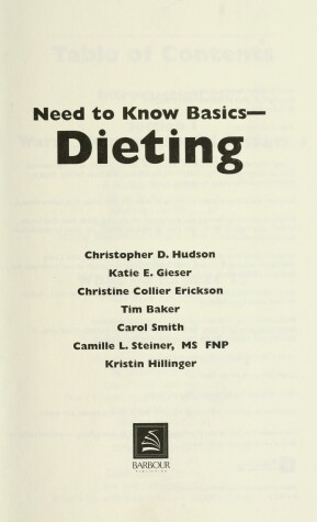 Book cover for Need to Know Basics--Dieting