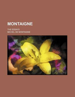 Book cover for Montaigne; The Essays