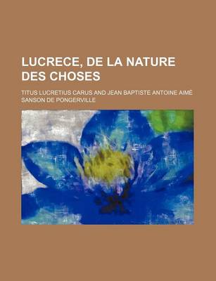 Book cover for Lucrece, de La Nature Des Choses (2)