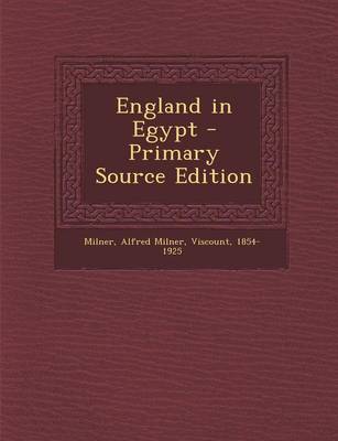 Book cover for England in Egypt - Primary Source Edition