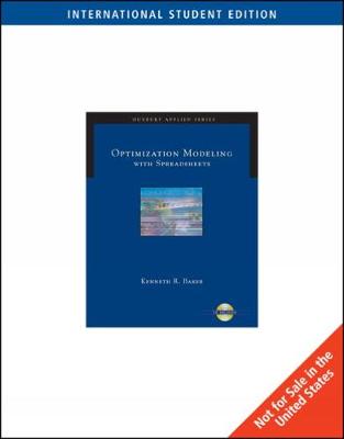 Book cover for ISE-OPTIMIZATION MODELING WITHSPREADSHEETS