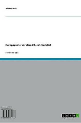 Cover of Europaplane VOR Dem 20. Jahrhundert