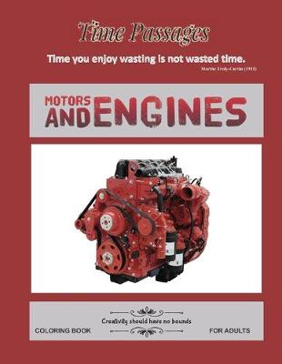 Book cover for Motors and Engines Coloring Book for Adults