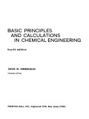 Cover of Basic Principles and Calculations in Chemical Engineering