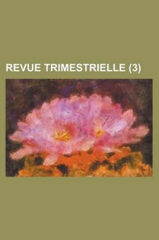 Cover of Revue Trimestrielle (3)